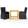 3 Piece Garden Dining Set With Cushions Poly Rattan