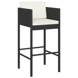 3 Piece Garden Bar Set With Cushions Poly Rattan