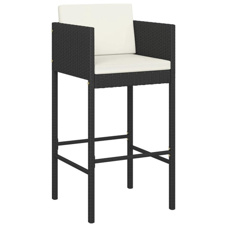 3 Piece Garden Bar Set With Cushions Poly Rattan