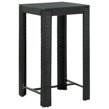 3 Piece Garden Bar Set With Cushions Poly Rattan