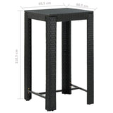 3 Piece Garden Bar Set With Cushions Poly Rattan
