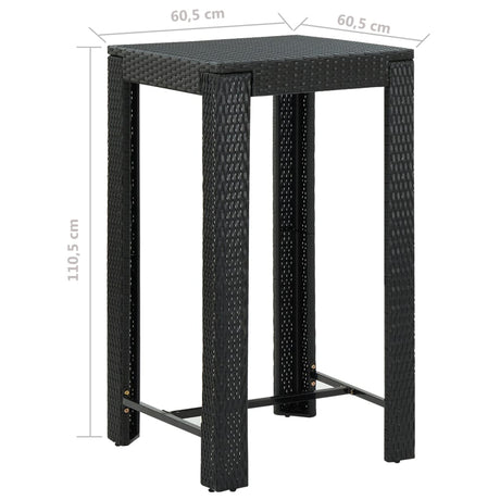3 Piece Garden Bar Set With Cushions Poly Rattan
