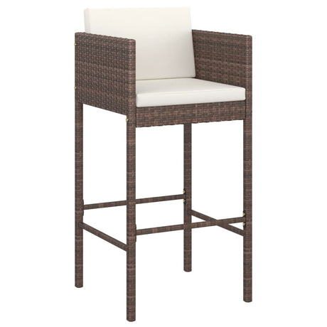 5 Piece Garden Bar Set With Cushions Poly Rattan