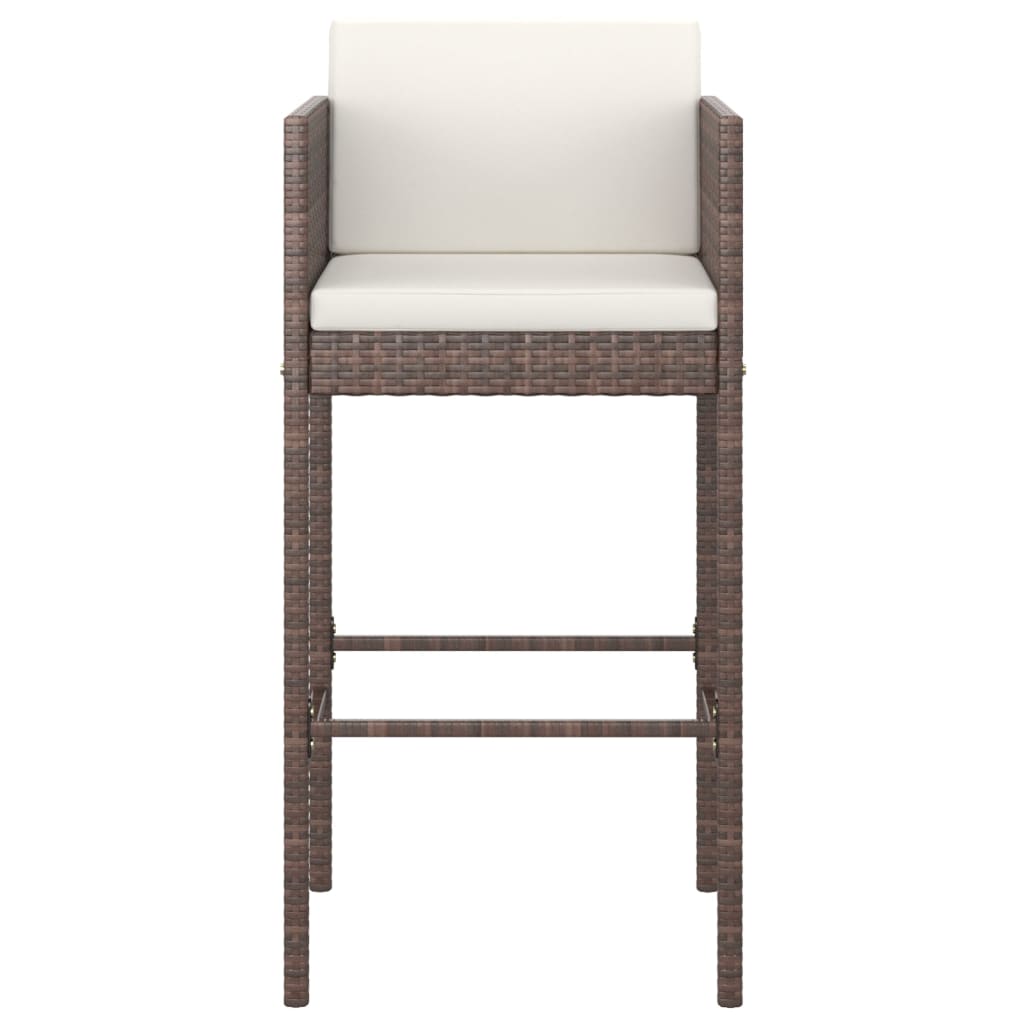5 Piece Garden Bar Set With Cushions Poly Rattan