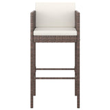 5 Piece Garden Bar Set With Cushions Poly Rattan