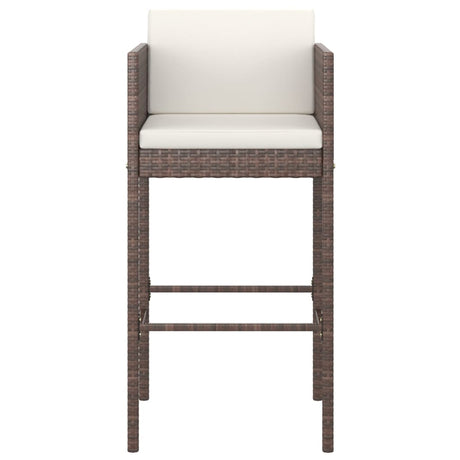 5 Piece Garden Bar Set With Cushions Poly Rattan