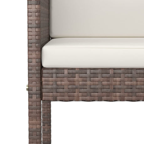 5 Piece Garden Bar Set With Cushions Poly Rattan