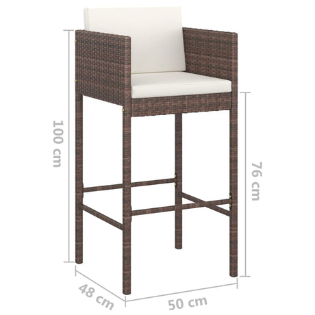 5 Piece Garden Bar Set With Cushions Poly Rattan