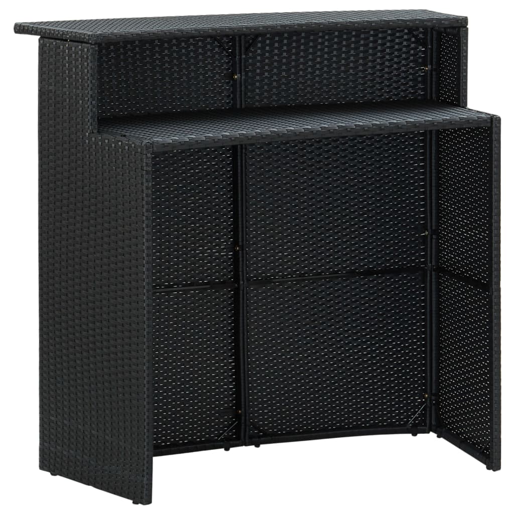 3 Piece Garden Bar Set With Cushions Poly Rattan