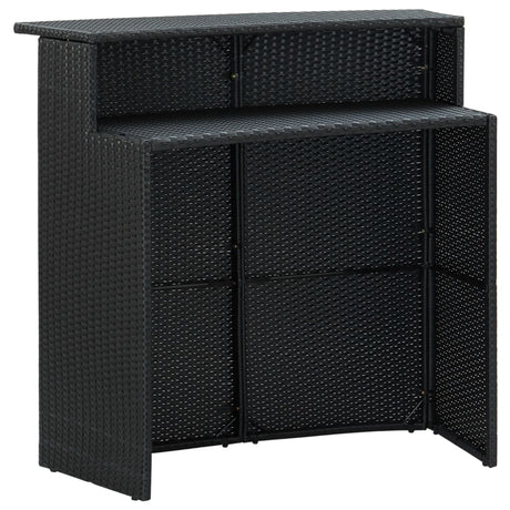 3 Piece Garden Bar Set With Cushions Poly Rattan