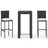 3 Piece Garden Bar Set With Cushions Poly Rattan