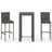 3 Piece Garden Bar Set With Cushions Poly Rattan