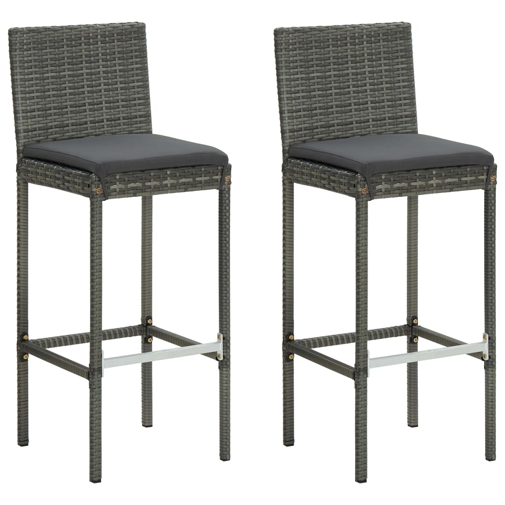 3 Piece Garden Bar Set With Cushions Poly Rattan