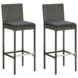 3 Piece Garden Bar Set With Cushions Poly Rattan