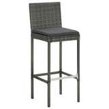 3 Piece Garden Bar Set With Cushions Poly Rattan