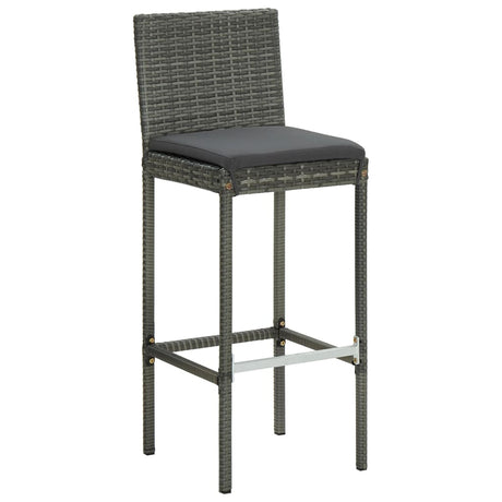 3 Piece Garden Bar Set With Cushions Poly Rattan