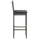 3 Piece Garden Bar Set With Cushions Poly Rattan