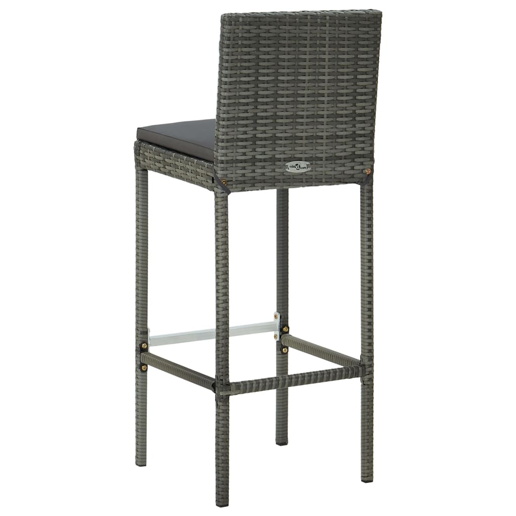 3 Piece Garden Bar Set With Cushions Poly Rattan