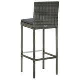 3 Piece Garden Bar Set With Cushions Poly Rattan