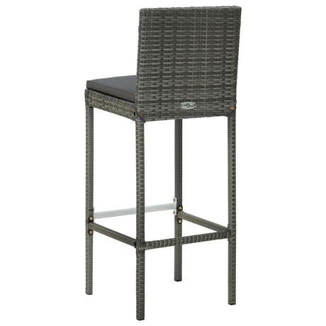 3 Piece Garden Bar Set With Cushions Poly Rattan