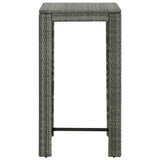 3 Piece Garden Bar Set With Cushions Poly Rattan