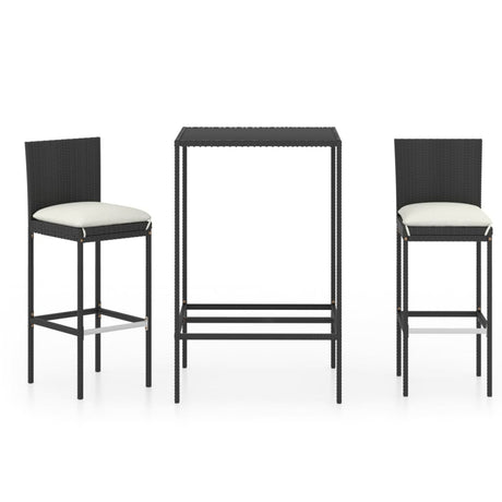 5 Piece Garden Bar Set With Cushions Poly Rattan