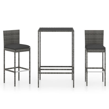 5 Piece Garden Bar Set With Cushions Poly Rattan