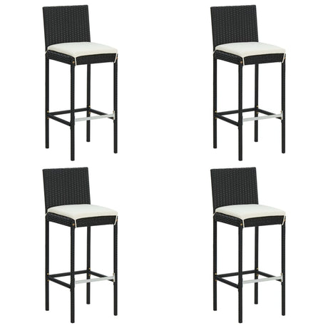 5 Piece Garden Bar Set With Cushions Poly Rattan