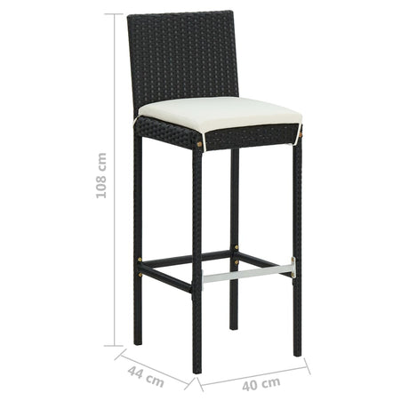 5 Piece Garden Bar Set With Cushions Poly Rattan