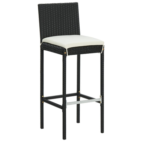 5 Piece Garden Bar Set With Cushions Poly Rattan