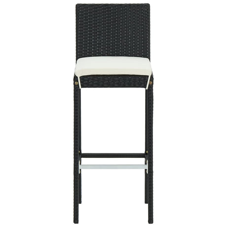 5 Piece Garden Bar Set With Cushions Poly Rattan
