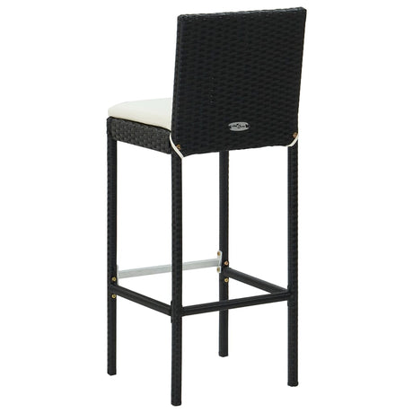 5 Piece Garden Bar Set With Cushions Poly Rattan