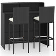 5 Piece Garden Bar Set With Cushions Poly Rattan