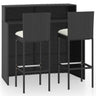 5 Piece Garden Bar Set With Cushions Poly Rattan