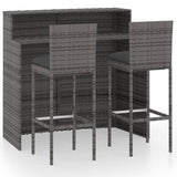 5 Piece Garden Bar Set With Cushions Poly Rattan