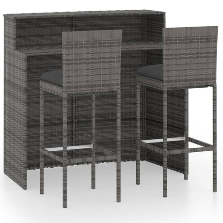 5 Piece Garden Bar Set With Cushions Poly Rattan