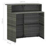 5 Piece Garden Bar Set With Cushions Poly Rattan