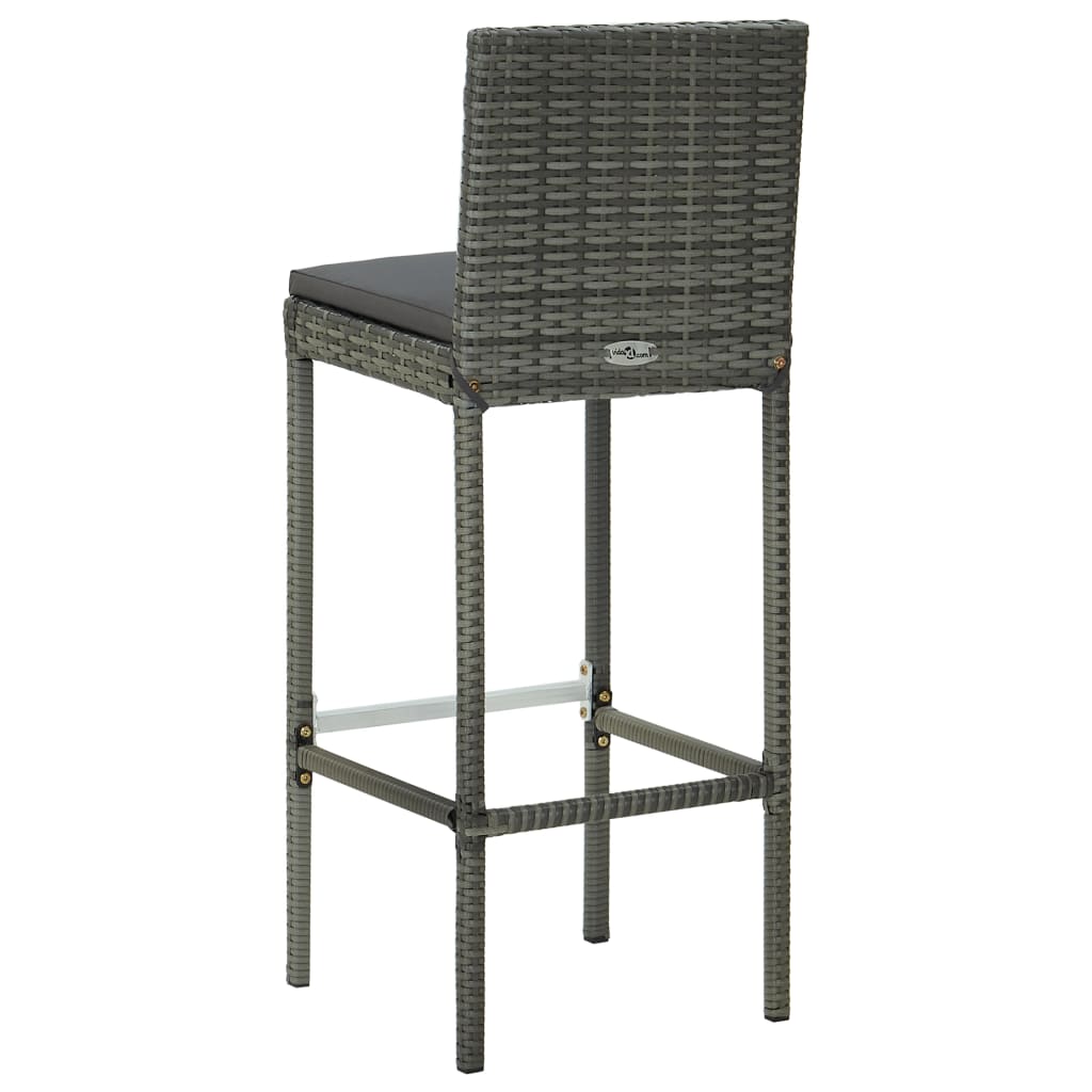 5 Piece Garden Bar Set With Cushions Poly Rattan