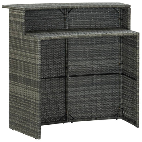 5 Piece Garden Bar Set With Cushions Poly Rattan