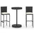 3 Piece Garden Bar Set With Cushions Poly Rattan