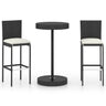3 Piece Garden Bar Set With Cushions Poly Rattan