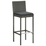 3 Piece Garden Bar Set With Cushions Poly Rattan