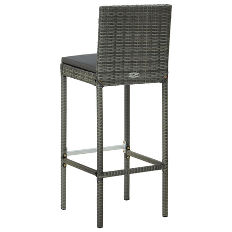 3 Piece Garden Bar Set With Cushions Poly Rattan