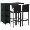 5 Piece Garden Bar Set With Cushions Poly Rattan