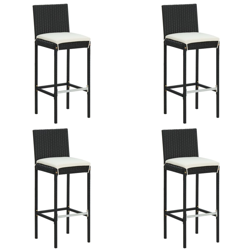 5 Piece Garden Bar Set With Cushions Poly Rattan