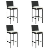 5 Piece Garden Bar Set With Cushions Poly Rattan