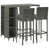 5 Piece Garden Bar Set With Cushions Poly Rattan