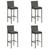 5 Piece Garden Bar Set With Cushions Poly Rattan