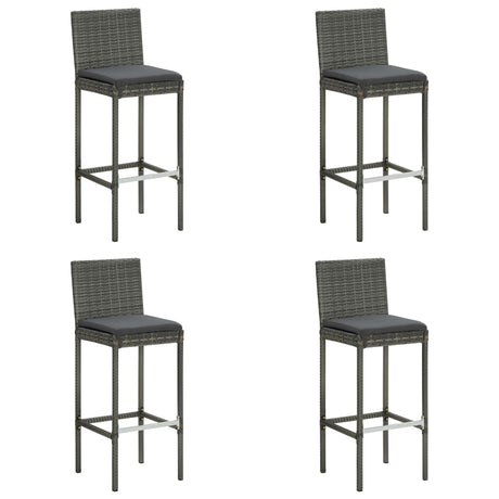 5 Piece Garden Bar Set With Cushions Poly Rattan
