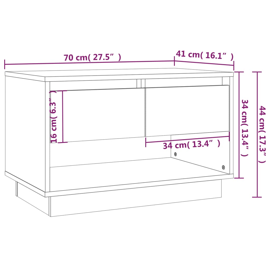 Tv Cabinet 70X41X44 Cm Engineered Wood